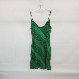 NBD Green Python Patterned Lined Midi Slip Dress WM Size XS NWT alternative image
