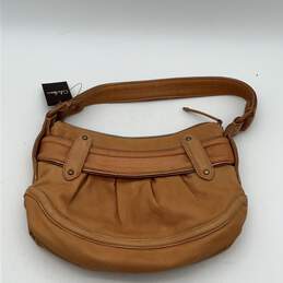 NWT Womens Tan Leather Adjustable Single Strap Hobo Bag Purse alternative image