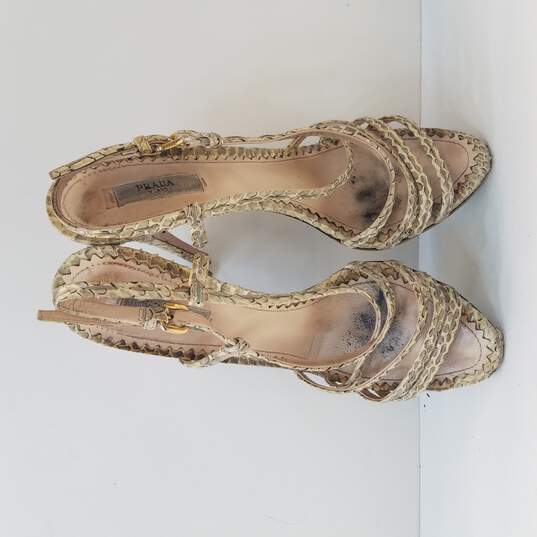 Prada Python Snakeskin High Heel Sandal Women's 9 Authenticated image number 6
