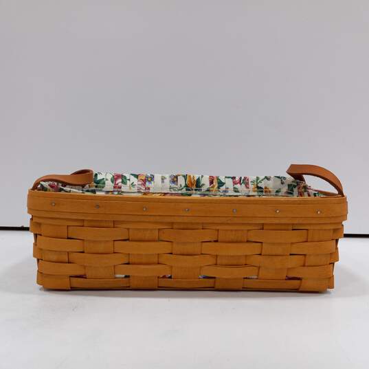 Vintage Longaberger Small Gathering/Pantry Basket w/ Cloth Lining image number 2