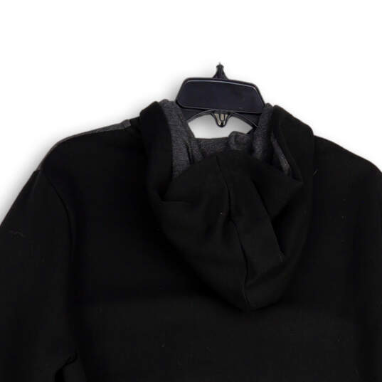 NWT Mens Black Gray Colorblock Long Sleeve Pullover Hoodie Size Medium image number 4