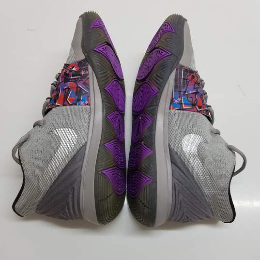 2019 Nike Kyrie 5 'Graffiti' Gray/Purple Basketball Shoes Size 6Y image number 5