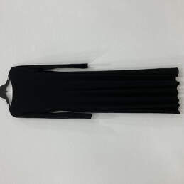 Womens Black Long Sleeve Beaded V-Nek Pullover Maxi Dress Size Medium alternative image