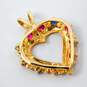 10K Yellow Gold Ruby Spinel & Diamond Accent Heart Pendant 2.7g image number 5