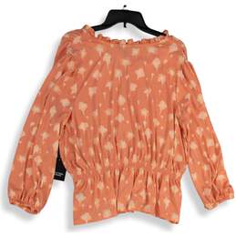 NWT Vera Wang Womens Pink Printed V-Neck Long Sleeve Pullover Blouse Top Size XL alternative image