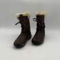 Womens Primaloft 200 Brown Leather Round Toe Fur Trim Snow Boots Size 7.5 image number 1