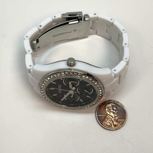Designer Fossil ES-2669 Stainless Steel Round Dial Quartz Analog Wristwatch image number 3