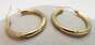 10K Yellow Gold Etched Hoop Earrings 1.7g image number 1