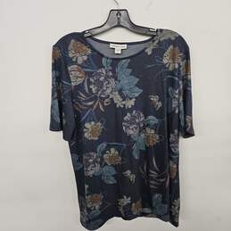 Coldwater Creek Midnight Navy Floral T-shirt