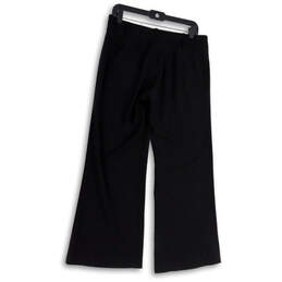 Womens Black Flat Front Regular Fit Wide-Leg Formal Dress Pants Size 30 alternative image