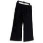 Womens Black Flat Front Regular Fit Wide-Leg Formal Dress Pants Size 30 image number 2