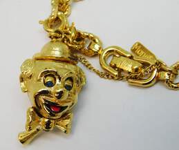 Vintage Monet Clown Treasure Chest & Mice Mouse Gold Tone Charms On Bracelet 38.5g alternative image