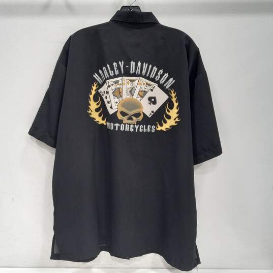 Harley Davidson Size 2XL Black Button Up Shirt image number 2