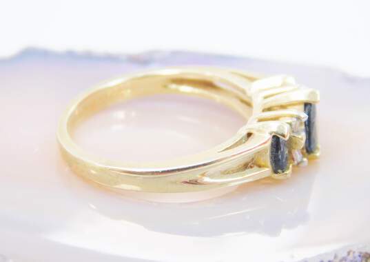 Elegant 10k Yellow Gold Iolite & Diamond Accent Ring 3.2g image number 4