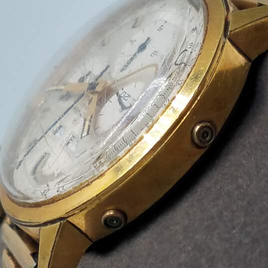 Wakmann Model 71.1308.21 Gold Filled Gigandet Vintage Chronograph Valjoux Mvmt 730 Rare Watch image number 2