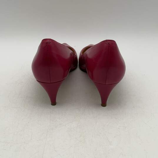 Cole Haan Womens Magenta Pointed Toe Slip On Kitten Pump Heels Size 10 B image number 4