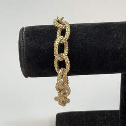Designer J. Crew Gold-Tone Lobster Clasp Rhinestone Link Chain Bracelet