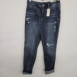 High Rise Skinny Distressed Crop Leg Denim Jeans