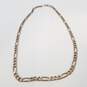 Sterling Silver Figaro Chain Link 19in Necklace Damage 23.7g image number 1