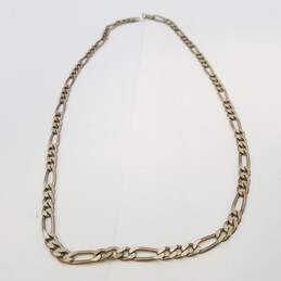 Sterling Silver Figaro Chain Link 19in Necklace Damage 23.7g