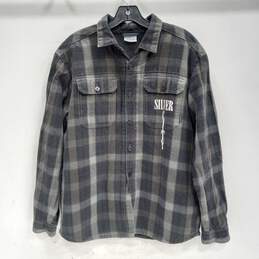 Columbia Men's Silver City Gray Plaid Flannel Shirt Jacket Size M