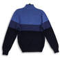 Womens Blue Knitted Mock Neck Quarter Zip Long Sleeve Pullover Sweater Size M image number 2