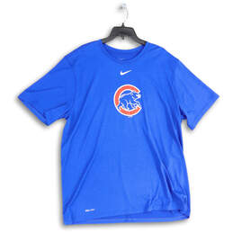 NWT Mens Blue Chicago Cubs Crew Neck Short Sleeve Pullover T-Shirt Size XXL