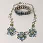Blue Tones Rhinestone Costume Jewelry Collection image number 3