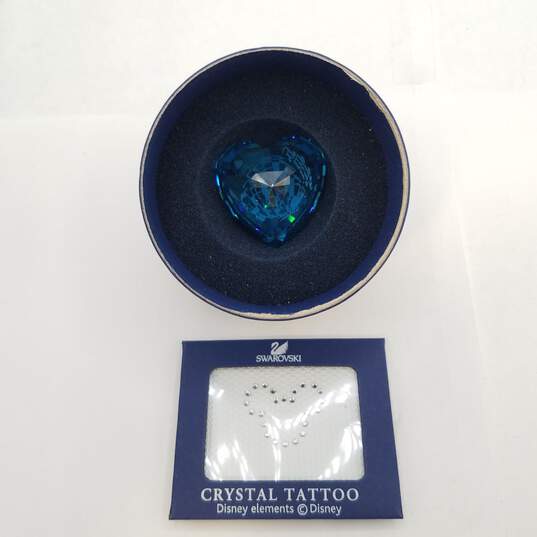 Swarovski Crystal Faceted Heart Paper Weight Crystal Tattoo W/Box 50.4g W / White Paper image number 1