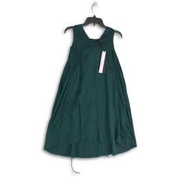 NWT Rundholz Womens Green Striped V-Neck Sleeveless Drawstring Mini Dress Size S