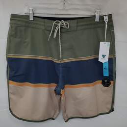 Mn VISSLA Upcycle Coconut Multicolor Board Swim Casual Shorts Sz 34 W/Tags