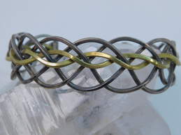 Taxco Sterling Silver & Brass Braided Cuff Bracelet 26.4g alternative image