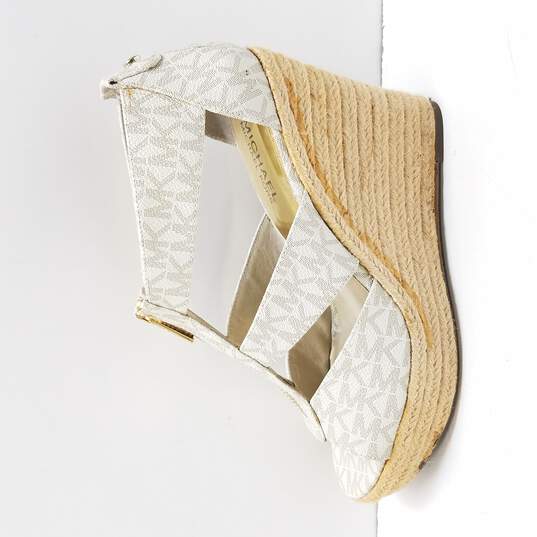Michael Kors Women's Damita White Platform Espadrille Wedges Size 8 image number 1