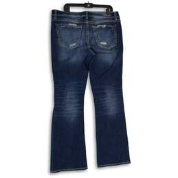 Womens Blue Denim Medium Wash Stretch Pockets Bootcut Jeans Size 33x34 alternative image