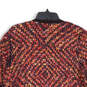 Womens Red Long Sleeve Zip Pocket Open Front Cardigan Sweater Size XL image number 4