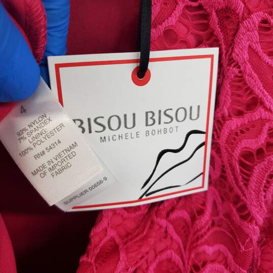 Wm BISOU BISOU Pink Lace Sleeveless Midi Dress Sz 4 W/Tags image number 4