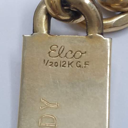 Elco Gold Filled Engraved Signet Bracelet 32.7 image number 5