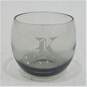 Vintage MCM Smoky Gray Glass Etched K Monogram Roly Poly Bar Glasses Set of 5 image number 3