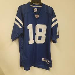 Reebok Mens Blue Indianapolis Colts Peyton Manning #18 NFL Jersey Size L