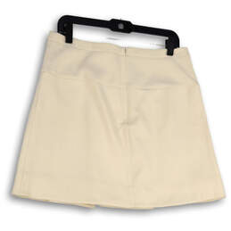Womens White Regular Fit Pleated Back Zip Short A-Line Skirt Size 10 alternative image