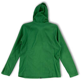 Womens Green Ruched Long Sleeve Drawstring Pockets Full-Zip Hoodie Size L alternative image