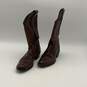 Womens Brown Leather Pointed Toe Pull-On Cowboy Western Boots Size 5.5 M image number 1