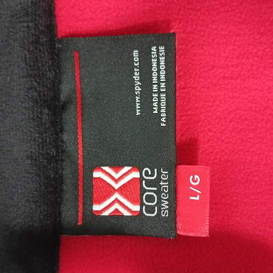 Men's Spyder Half-Zip Red/Black Sweater Size L image number 3