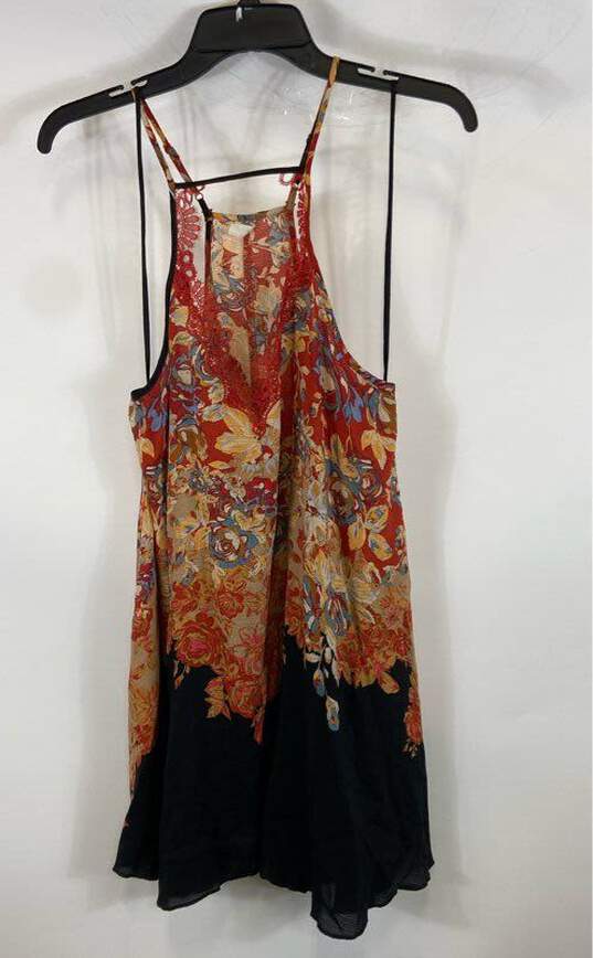 Free People Womens Multicolor Floral Intimately Haze V-Neck Mini Dress Size S image number 2