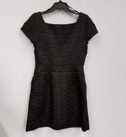 Womens Black Square Neck Short Sleeve Pullover Casual Mini Dress Size 10 alternative image