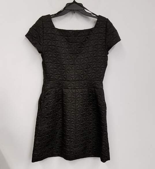 Womens Black Square Neck Short Sleeve Pullover Casual Mini Dress Size 10 image number 2