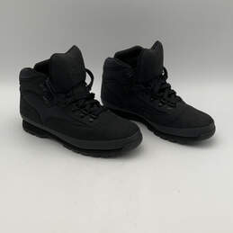 Mens Premium 6010B Black Lace Up Round Toe Ankle Combat Boots Size 10 alternative image