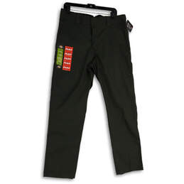 NWT Mens Green Slash Pocket Slim Fit Tapered Leg Chino Pants Size 36X32
