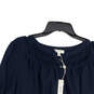 NWT Womens Navy Blue Front Button Long Balloon Sleeve Blouse Top Size L image number 3