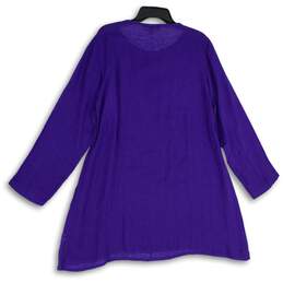 NWT Flax Womens Purple Long Sleeve Pullover Tunic Blouse Top Size Medium alternative image